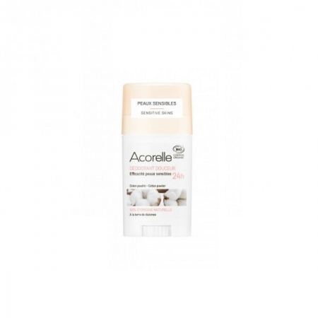 ACORELLE Organiczny dezodorant w sztyfcie z ziemią okrzemkową Cotton Powder ECOCERT 45g